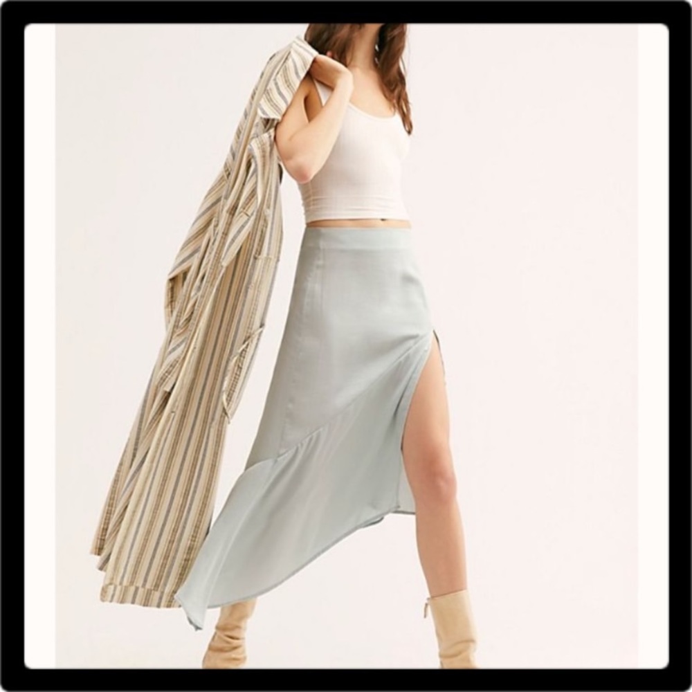 ❤️Free People Lola Slit Skirt Size 12 Seafoam